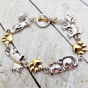 Premier Designs Silver and Gold Dog and Cat Bracelet